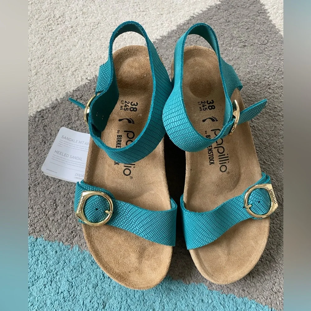 BIRKENSTOCK SOLEY NUBUCK Papillio Turquoise Bay - Picture 3 of 7